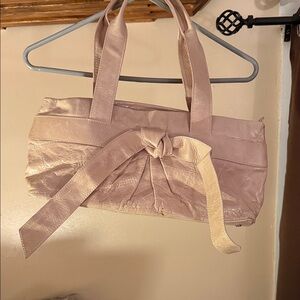 Elegant Pink Shoulder Bag with Bow Detail with dust bag